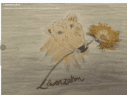 Handgemaltes Löwenzahn-Bild mit einem Löwen, das von Maria Haken gestaltet wurde, zeigt Natur- und Tiermotive in zarten Farben für kreative Dekoration.