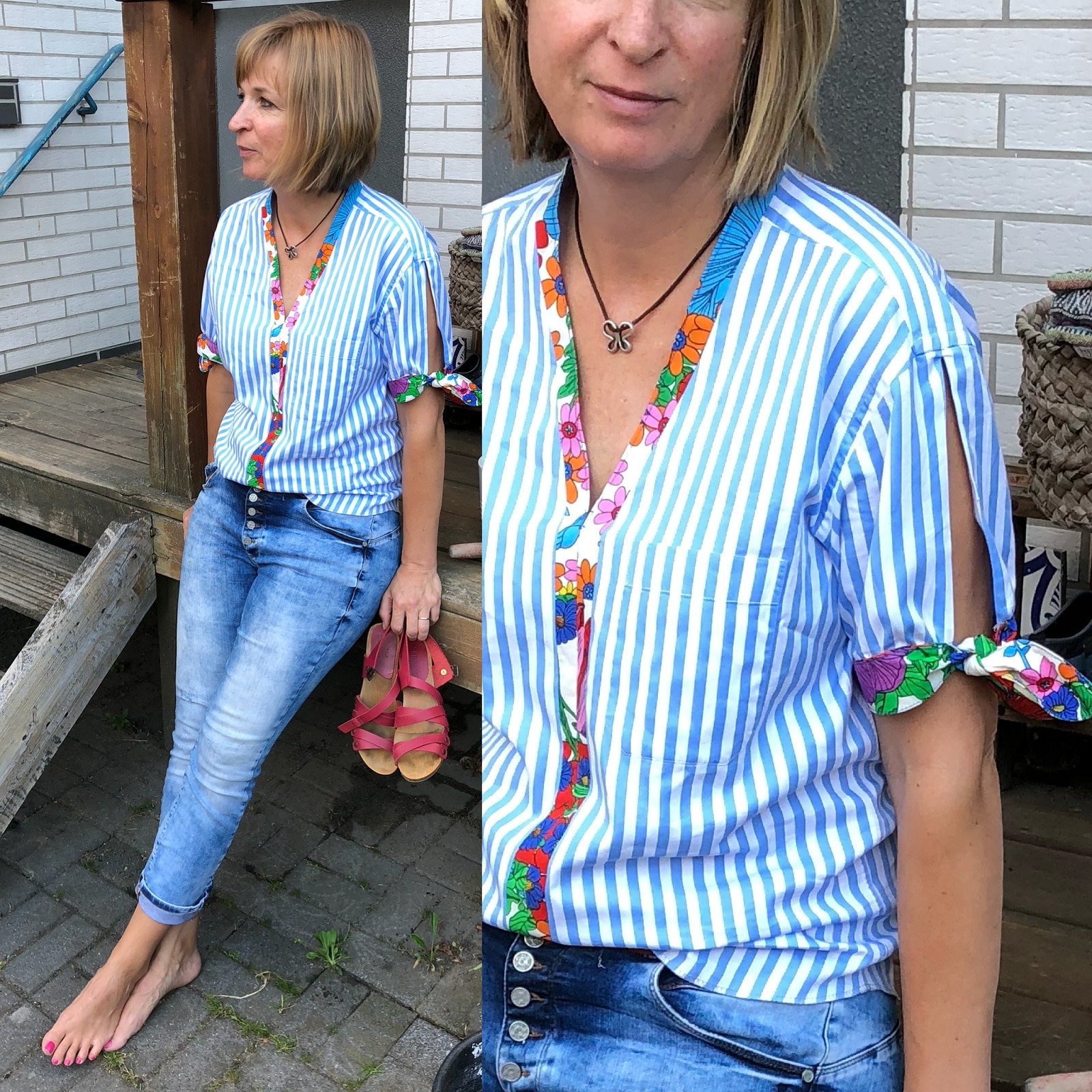 upcycling – Bluse mit Tunikaausschnitt nähen