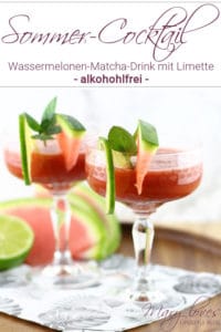 Alkoholfreier Sommer-Cocktail: Wassermelonen-Matcha-Drink mit Limette