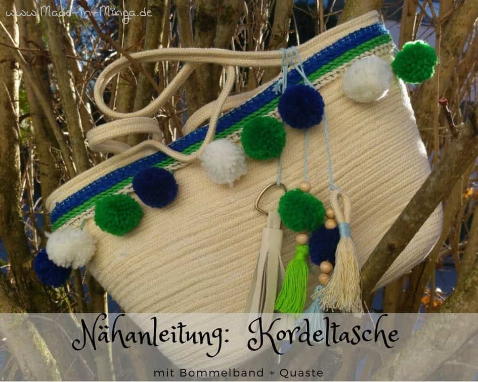 Kordel-Korbtasche nähen, gratis Nähanleitung