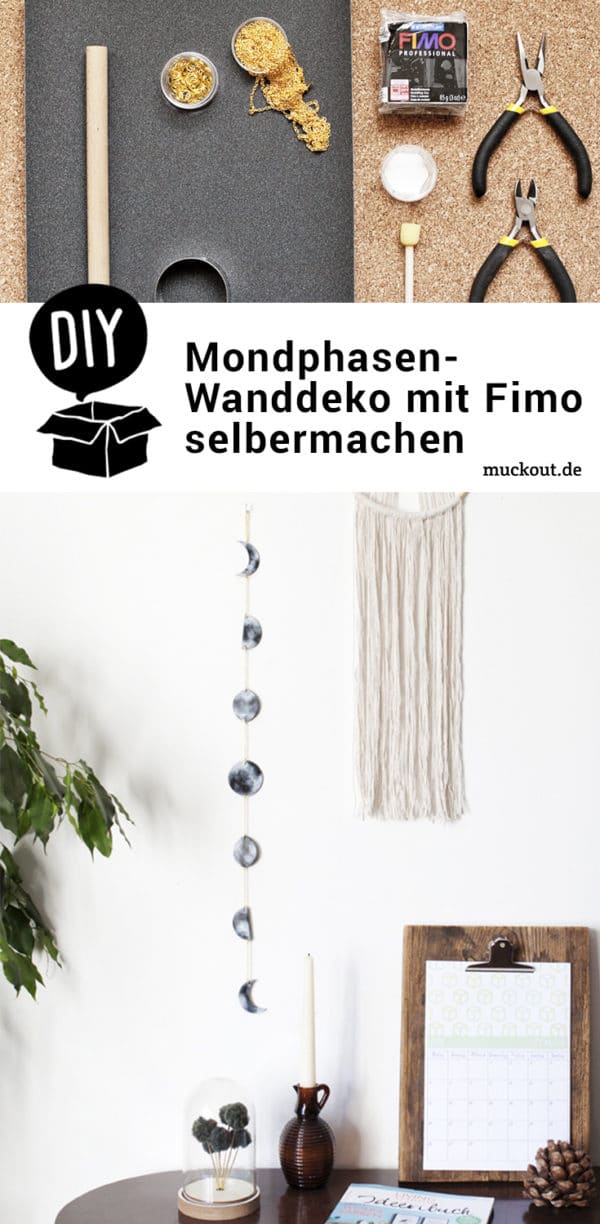 DIY-Idee: Mondphasen-Mobile aus Modelliermasse