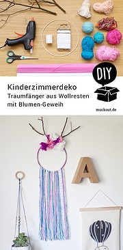 DIY-Idee: Traumfänger fürs Kinderzimmer mit Geweih und Papierblumen