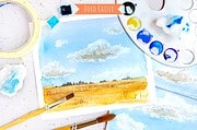 Malen lernen mit Aquarell: Himmel mit Wolken