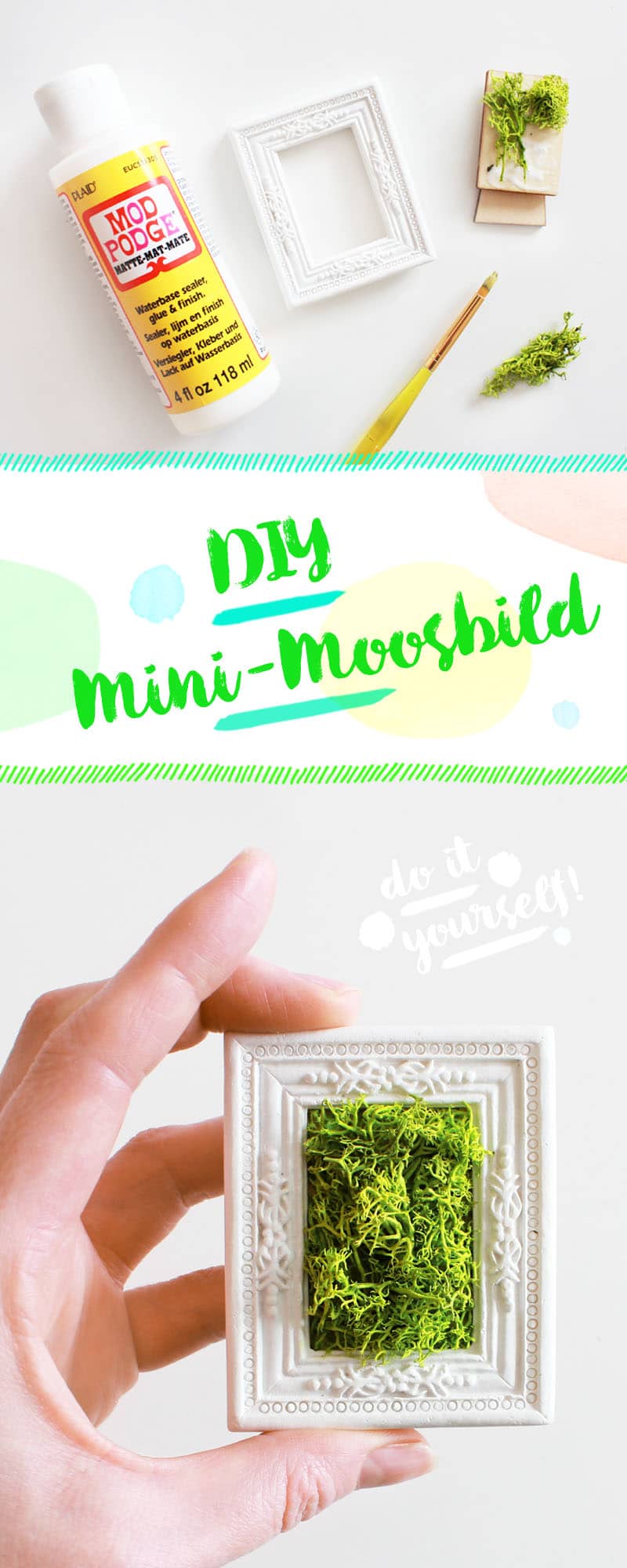DIY Mini-Moosbild basteln als Geschenk
