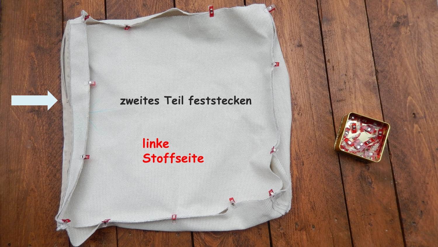 Sitzkissen mit Reißverschluss selber nähen