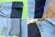 Nähanleitung Upcycling-Jeansrock mit Rallyestreifen