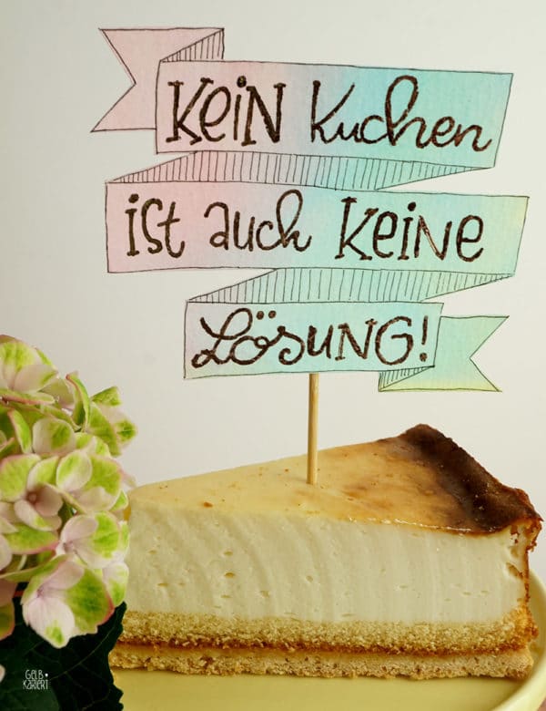 Handlettering Cake Topper mit Metallicfolie