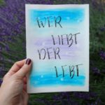Handlettering – farbiger Hintergrund ohne Aquarellfarben