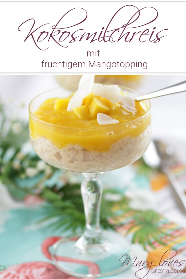 Sommerlicher Kokosmilchreis mit fruchtigem Mangotopping