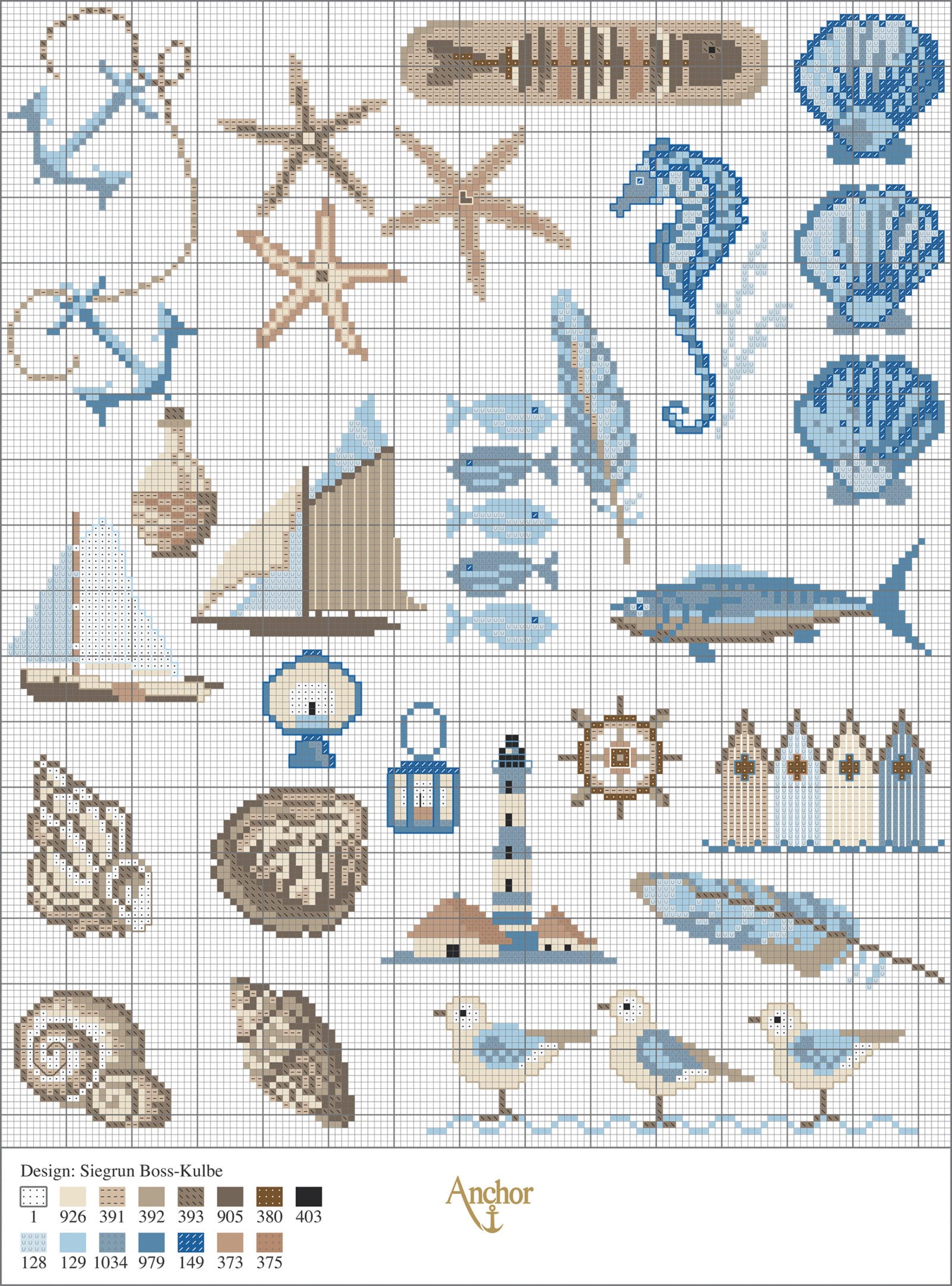 Maritime Kreuzstichmotive