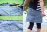 Nähanleitung Upcycling-Jeansrock mit Rallyestreifen