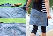 Nähanleitung Upcycling-Jeansrock mit Rallyestreifen