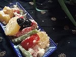 griechischer Kartoffel- Bohnensalat mit Feta- Dressing