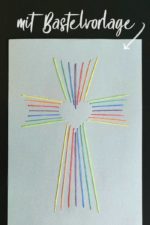 Fadengrafik Kreuz mit Herz [Bastelvorlage & Plotterfreebie]