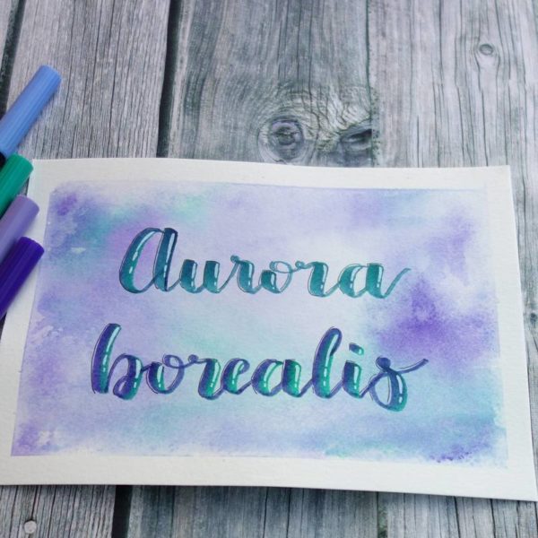 Handlettering - farbiger Hintergrund ohne Aquarellfarben II