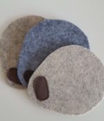 Filzuntersetzer mit Lederlabel
