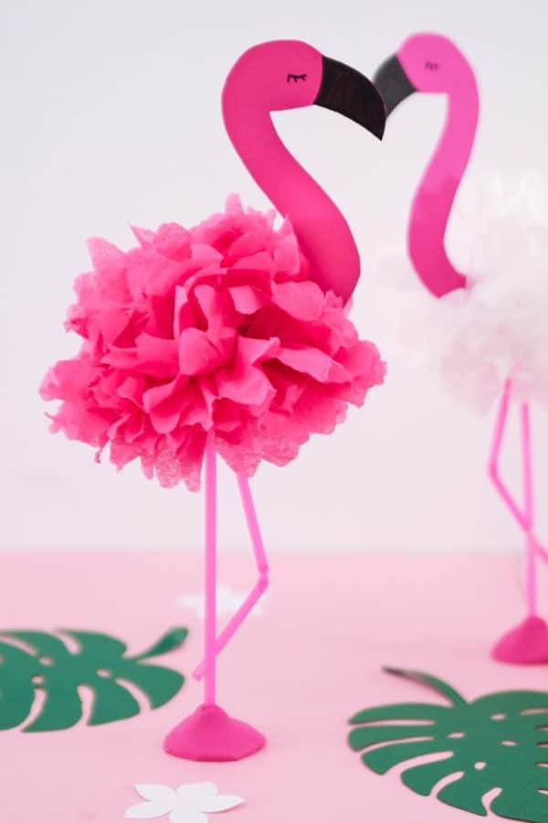 DIY Pompon Flamingos aus Servietten basteln - HANDMADE Kultur