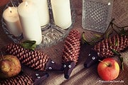 Tannenzapfen Igel basteln