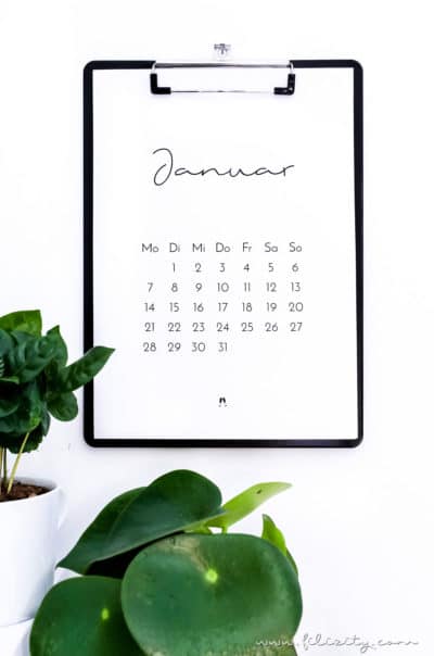 Minimalistischer Kalender 2019 (Druckvorlage)