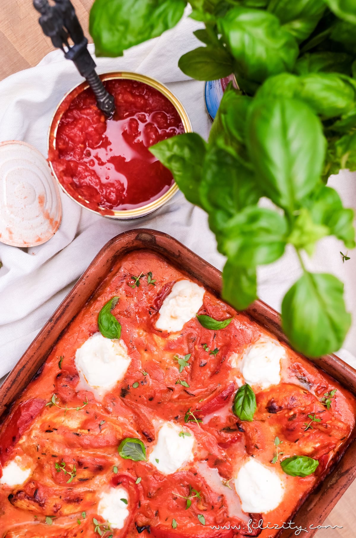 Hähnchen Toskana mit frischem Burrata