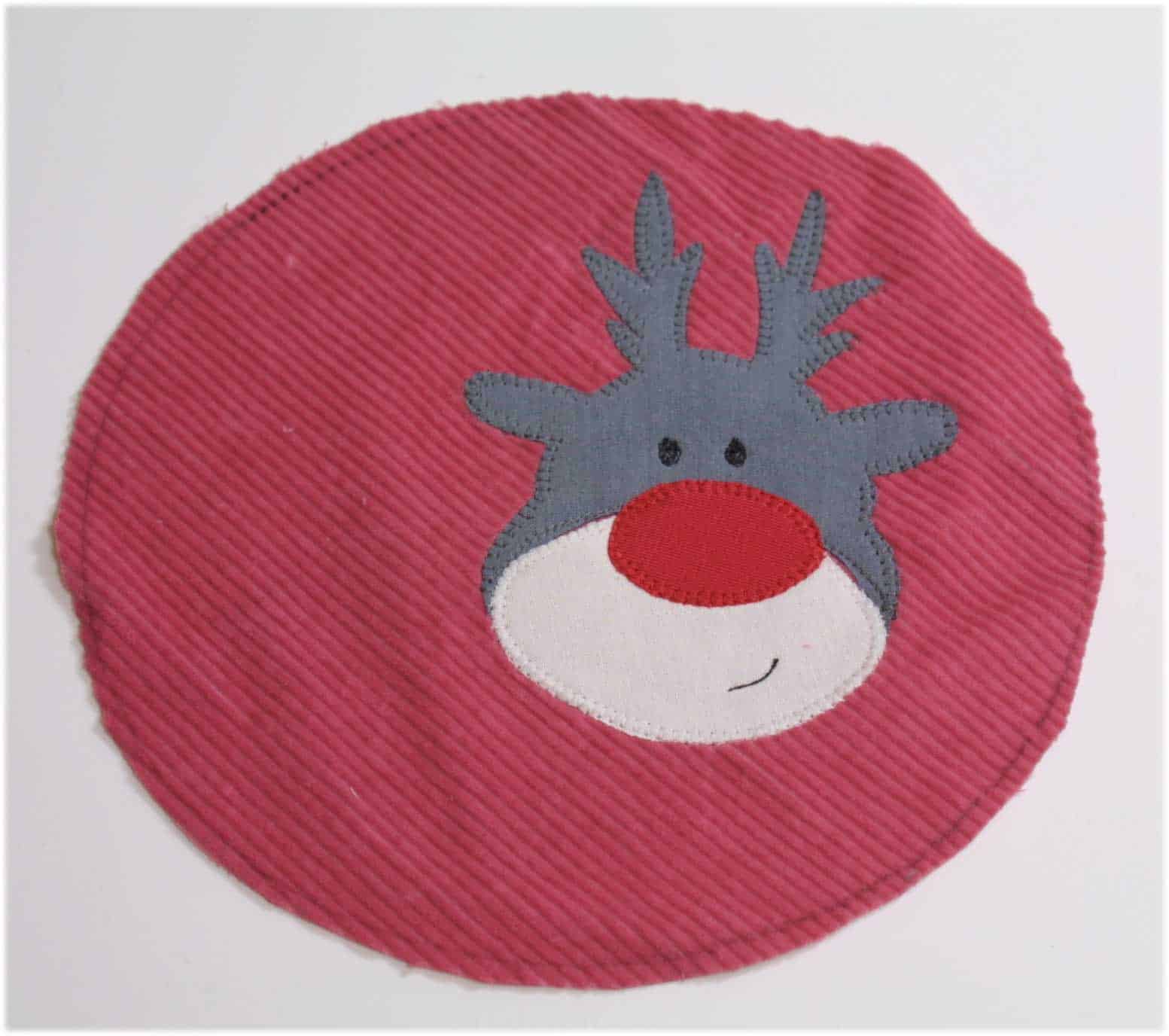 Applikationsvorlage Rudolph für weihnachtliches Nähen