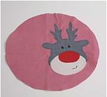 Applikationsvorlage Rudolph für weihnachtliches Nähen