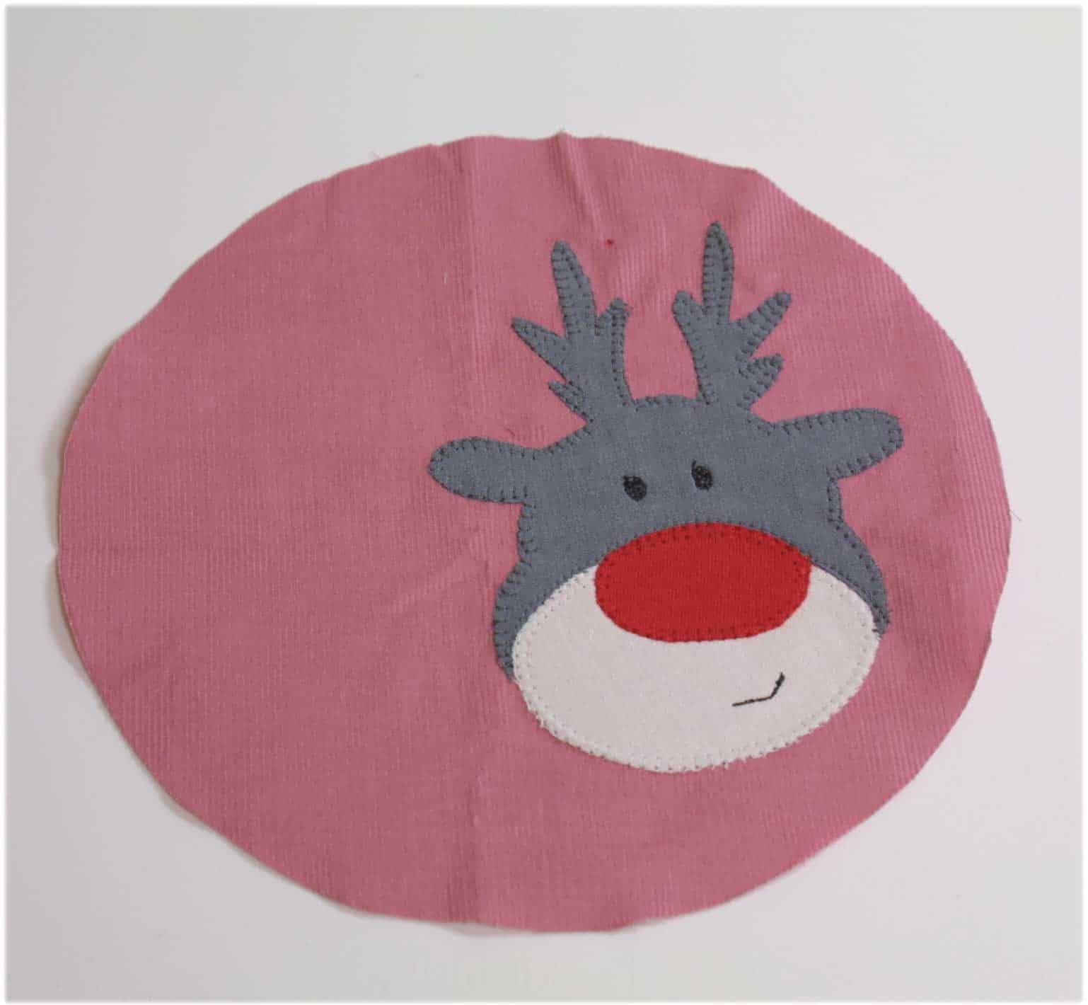Applikationsvorlage Rudolph für weihnachtliches Nähen
