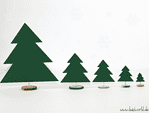 Weihnachtliche Tischdeko mit Holzscheiben