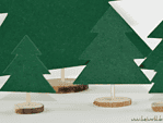 Weihnachtliche Tischdeko mit Holzscheiben