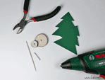 Weihnachtliche Tischdeko mit Holzscheiben