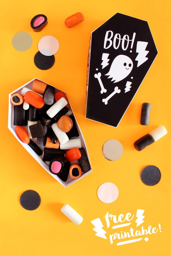 DIY GESCHENKBOX FÜR HALLOWEEN BASTELN / FREE PRINTABLE SARGBOX