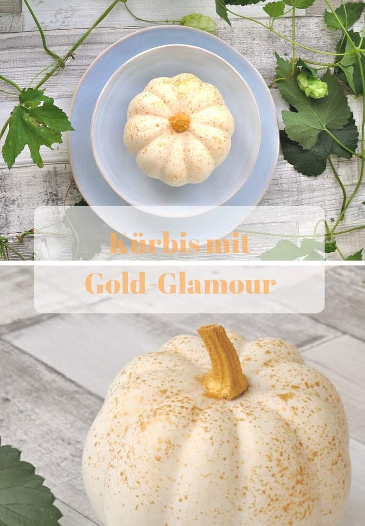 Kürbis mit Gold-Glamour