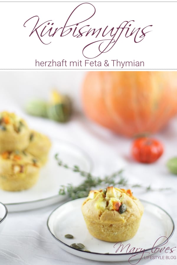 Herzhafte Kürbismuffins mit Feta & Thymian