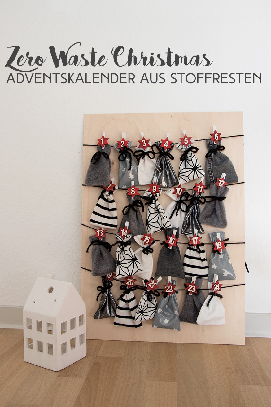 Adventskalender aus Stoffresten basteln