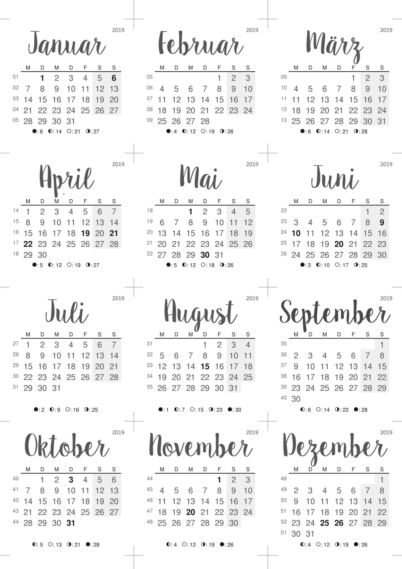 Tischkalender 2019 mit Notizblock