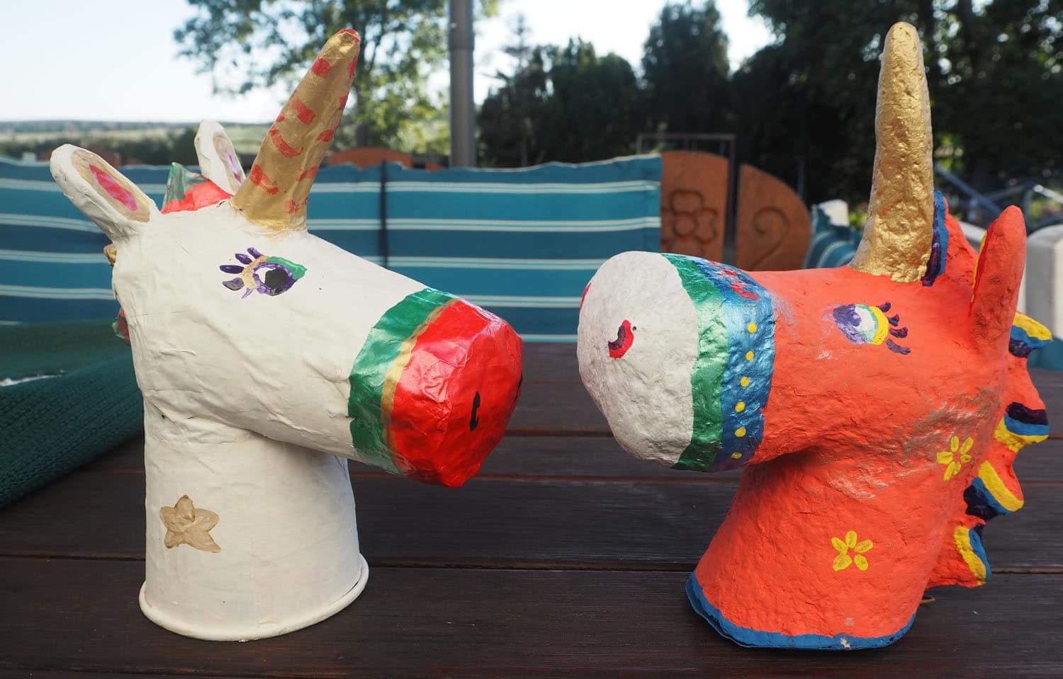 DIY Pappmaché Figuren – Einhorn Kopf selber basteln
