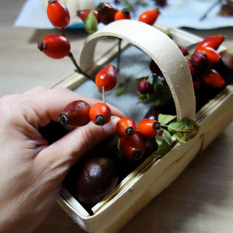 DIY Herbstdeko – Gesteck im Körbchen