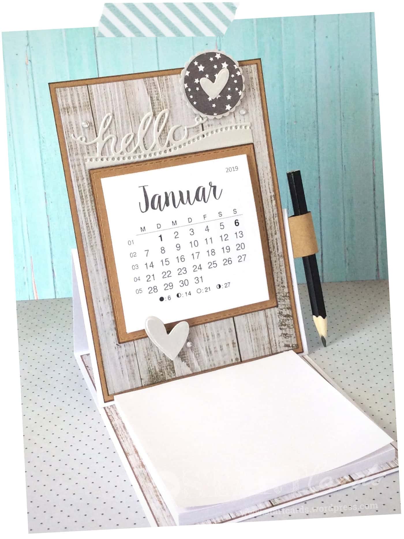 Tischkalender 2019 mit Notizblock