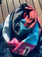 Loop aus Jeans- und Stoffresten