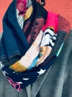 Loop aus Jeans- und Stoffresten