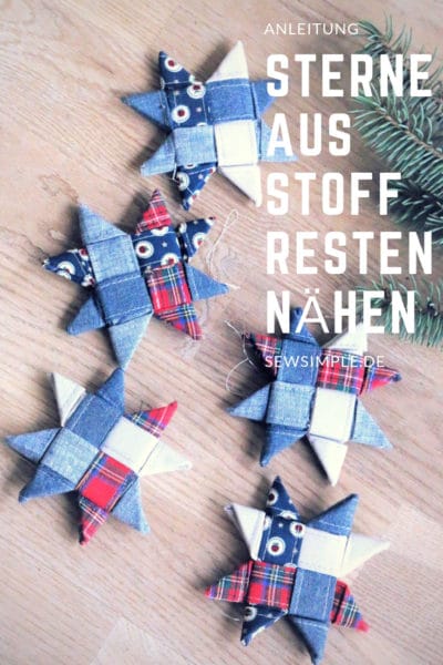 STERNE AUS STOFF NÄHEN | FALTSTERNE FÜR WEIHNACHTEN