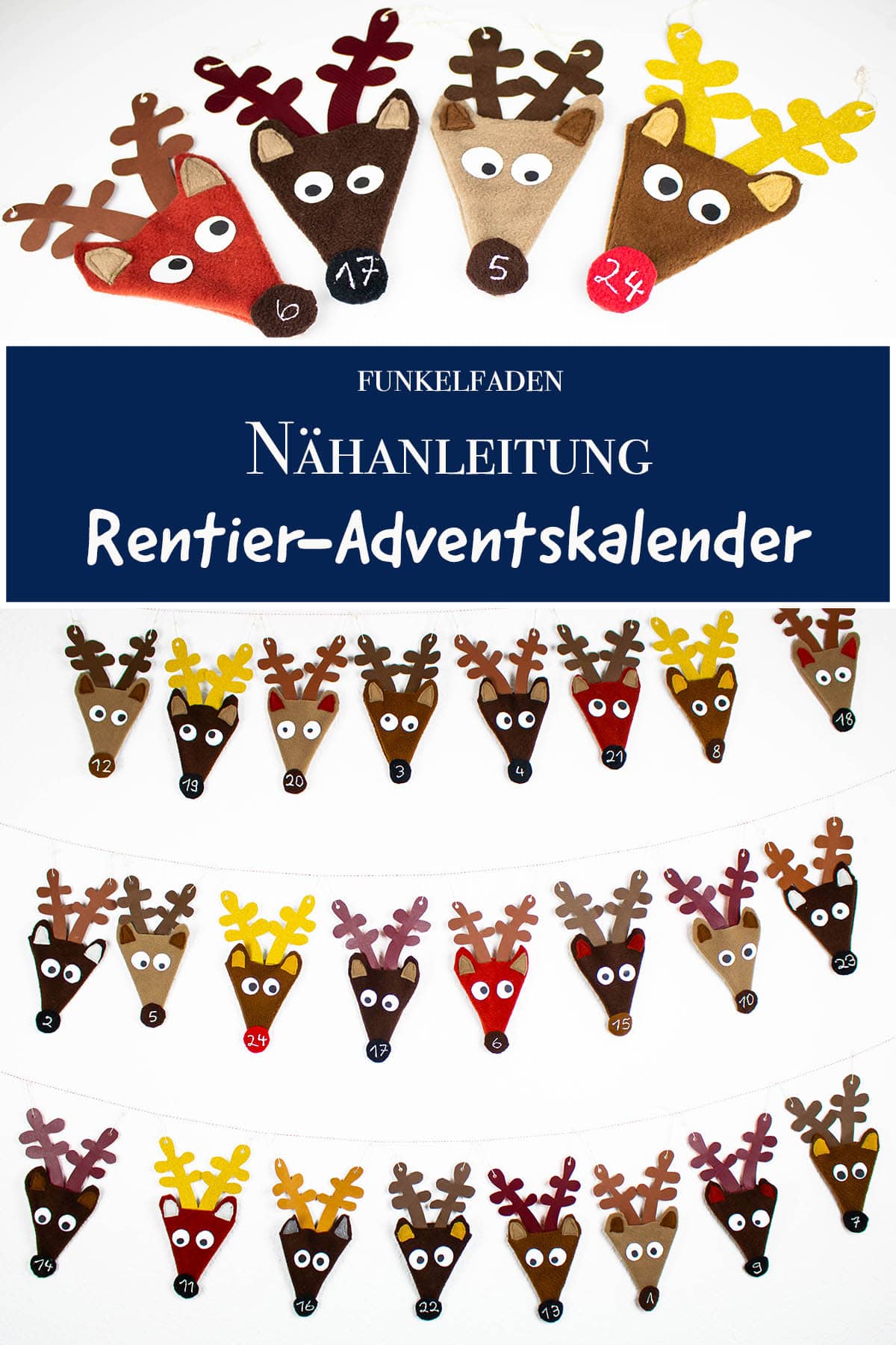 Rentier-Adventskalender nähen