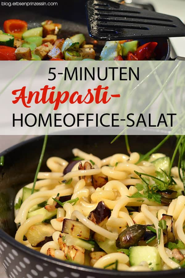 5 Minuten-Homeoffice-Salat mit lauwarmem Antipasti-Gemüse