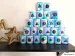 DIY Adventskalender aus marmorierten Dosen