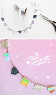 DIY WIMPELKETTE BASTELN MIT WASHI-TAPE / DEKO-GIRLANDE SELBER MACHEN