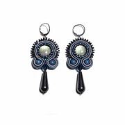 Soutache Ohrringe – blaugrau