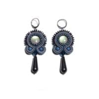 Soutache Ohrringe – blaugrau