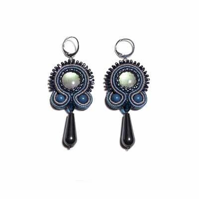 Soutache Ohrringe – blaugrau