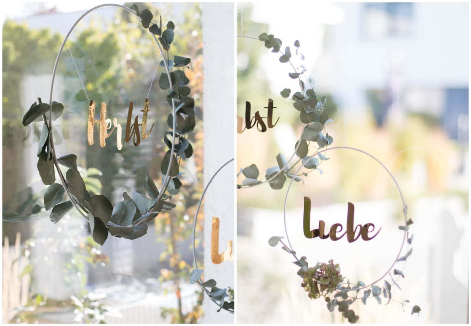 DIY Metallring mit Schriftzug und Eukalpytus
