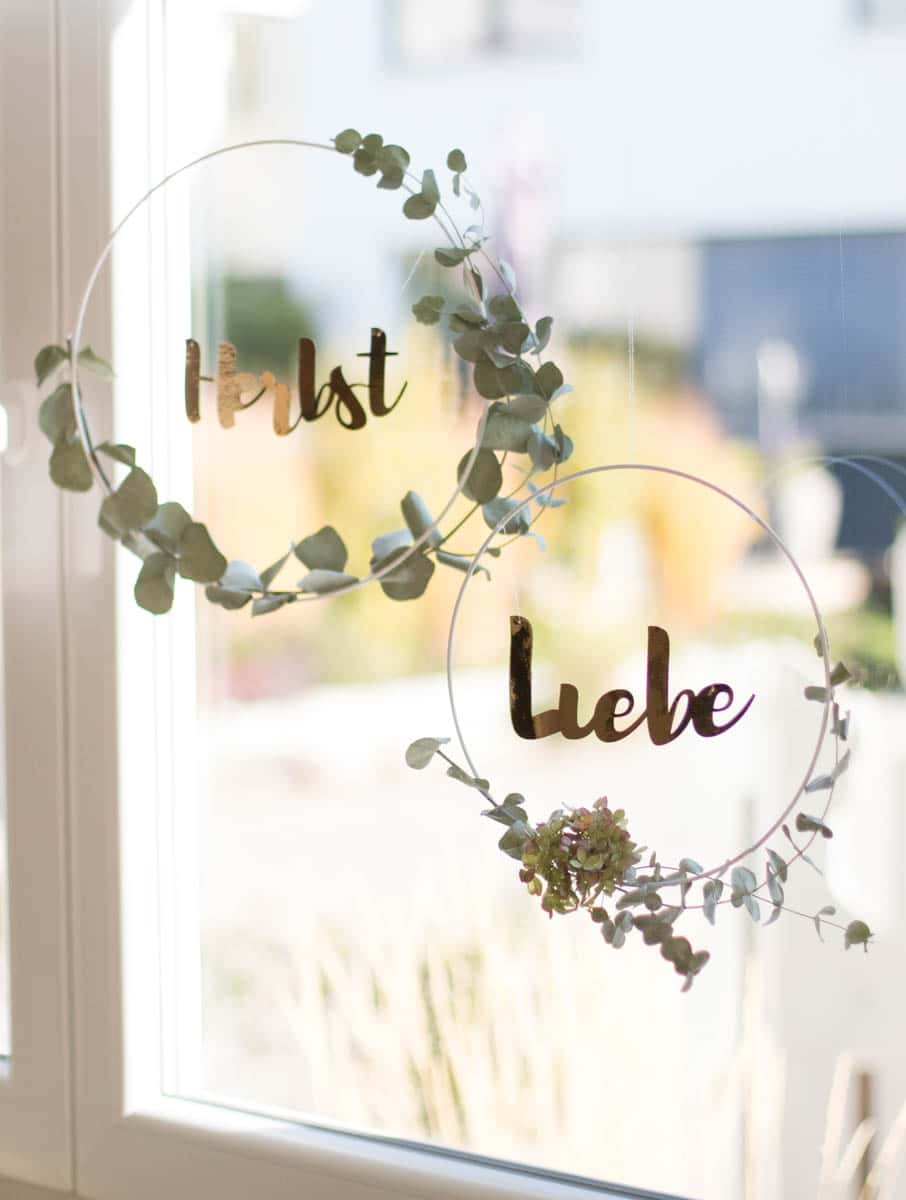 DIY Metallring mit Schriftzug und Eukalpytus